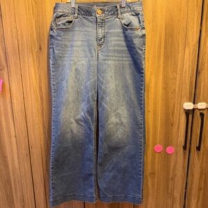 Democracy “Ab” Solution Wide Leg High Rise Waist Denim Blue Jeans Size 10